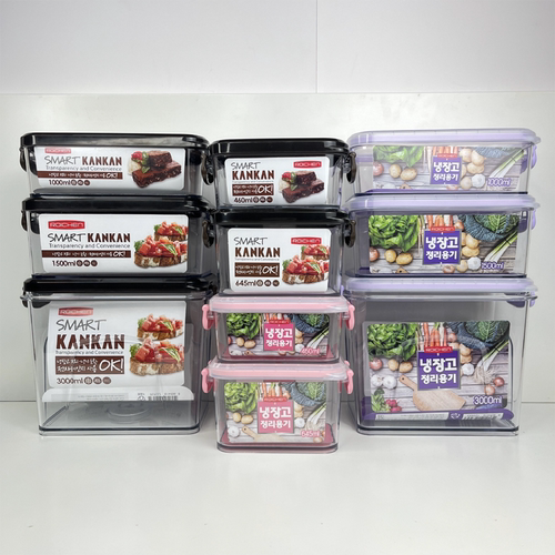 韩国进口Roichen瑞辰保鲜盒可微波炉蔬菜水果冰箱收纳密封盒多款