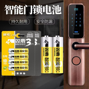 双鹿5号电子锁指纹锁适用密码 不漏液 锁电池1.5V碱性5号电池防盗门智能门锁儿童玩具遥控器AA五号干电池4节装