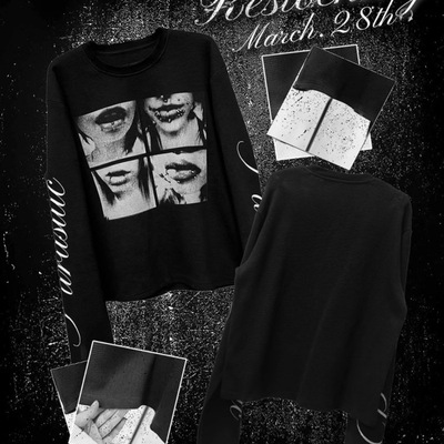 y2k美式复古千禧字母印花t恤暗黑风街头朋克男女同款长袖上衣