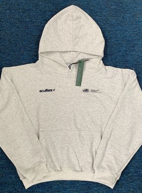 SCUFFERS印花经典宽松卫衣男女款连帽衫潮牌情侣春秋美式高街外套