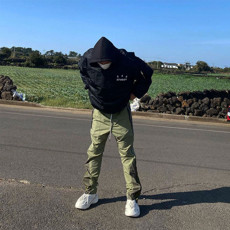 vibe风立体剪裁FAR.ARCHIVE高街拼接拉链拼色休闲运动机能长裤潮