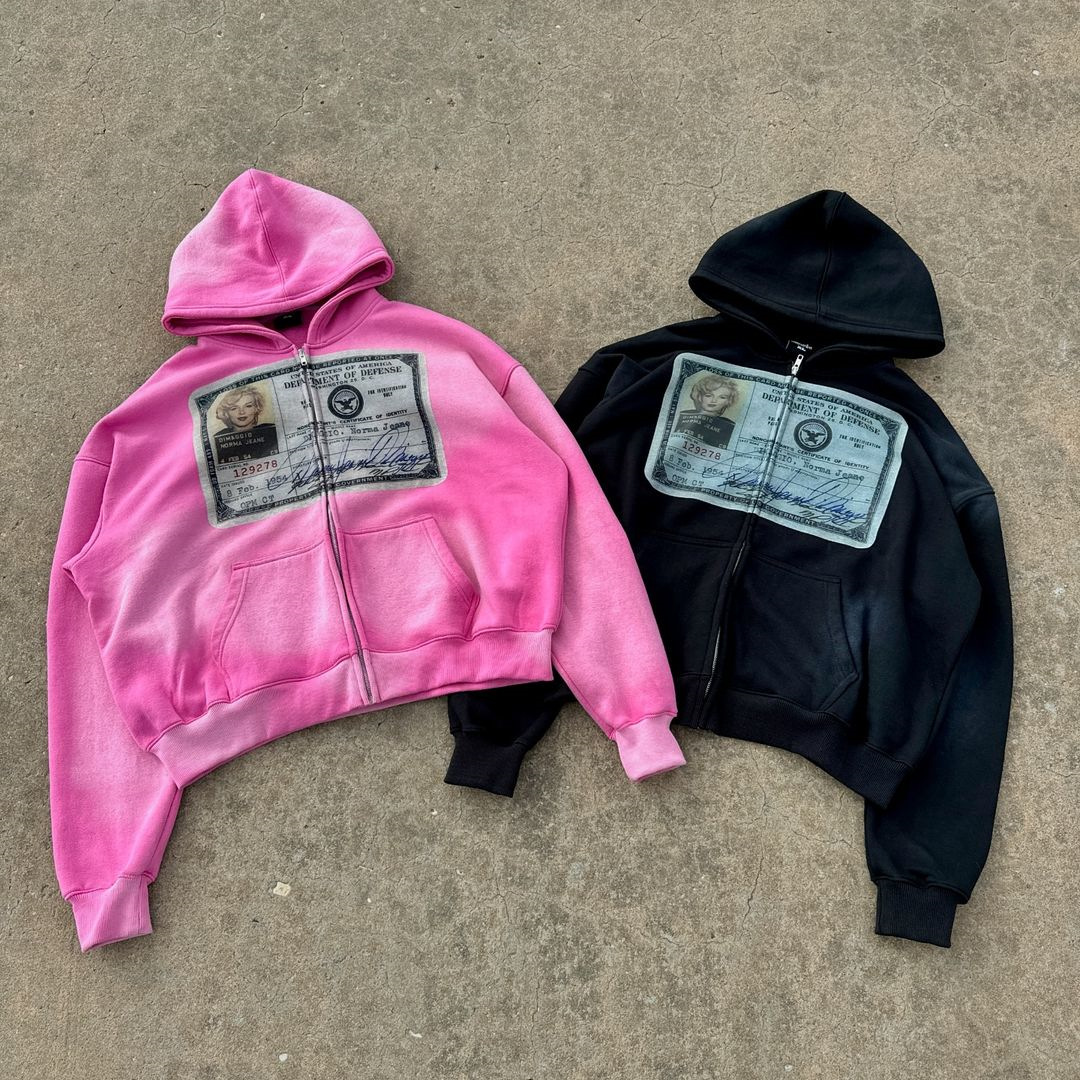 欧美跨境卫衣印花图案长袖套头连帽衫复古外套街头潮流y2k