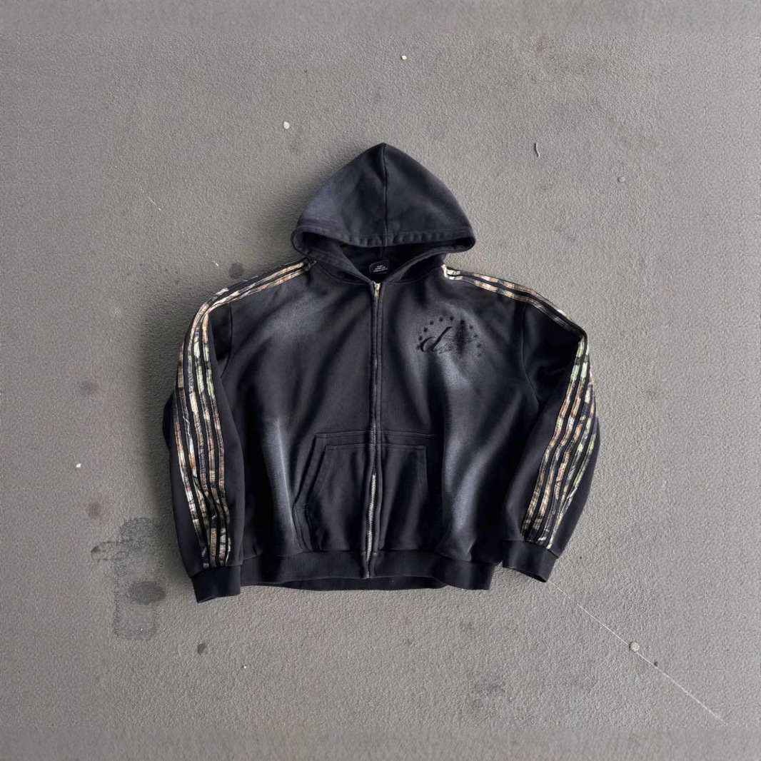 欧美高街休闲秋冬款卫衣男女同款欧美跨境卫衣外套上衣拉链连帽