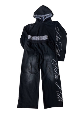 欧美跨境长袖套头连帽衫卫衣卫裤套装朋克印花外套y2k街头潮流