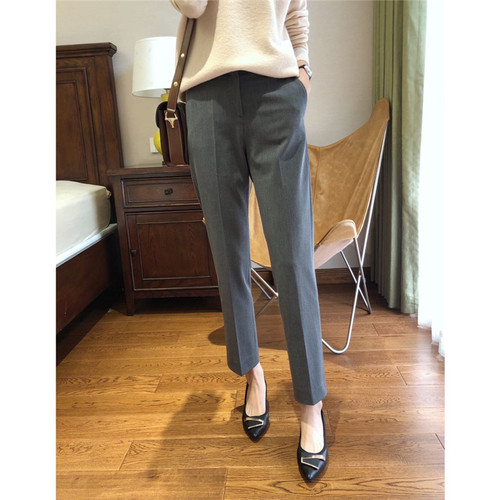 烟管西装裤女OL小直筒