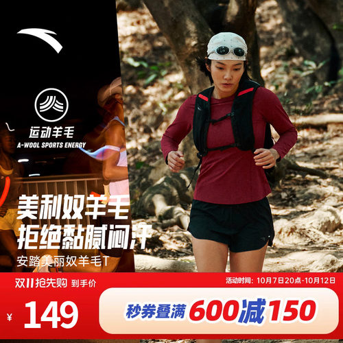 安踏C100速干大师女透气羊毛T