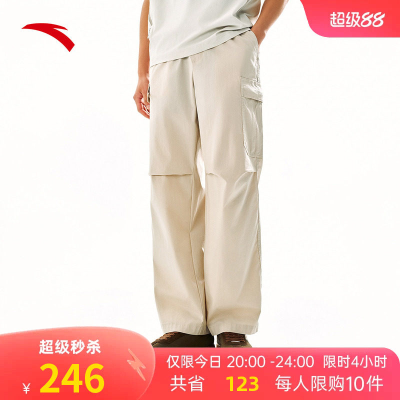 安踏男宽松工装直筒裤图片
