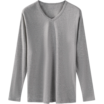 宜而爽超薄纯棉V领圆领男士秋衣