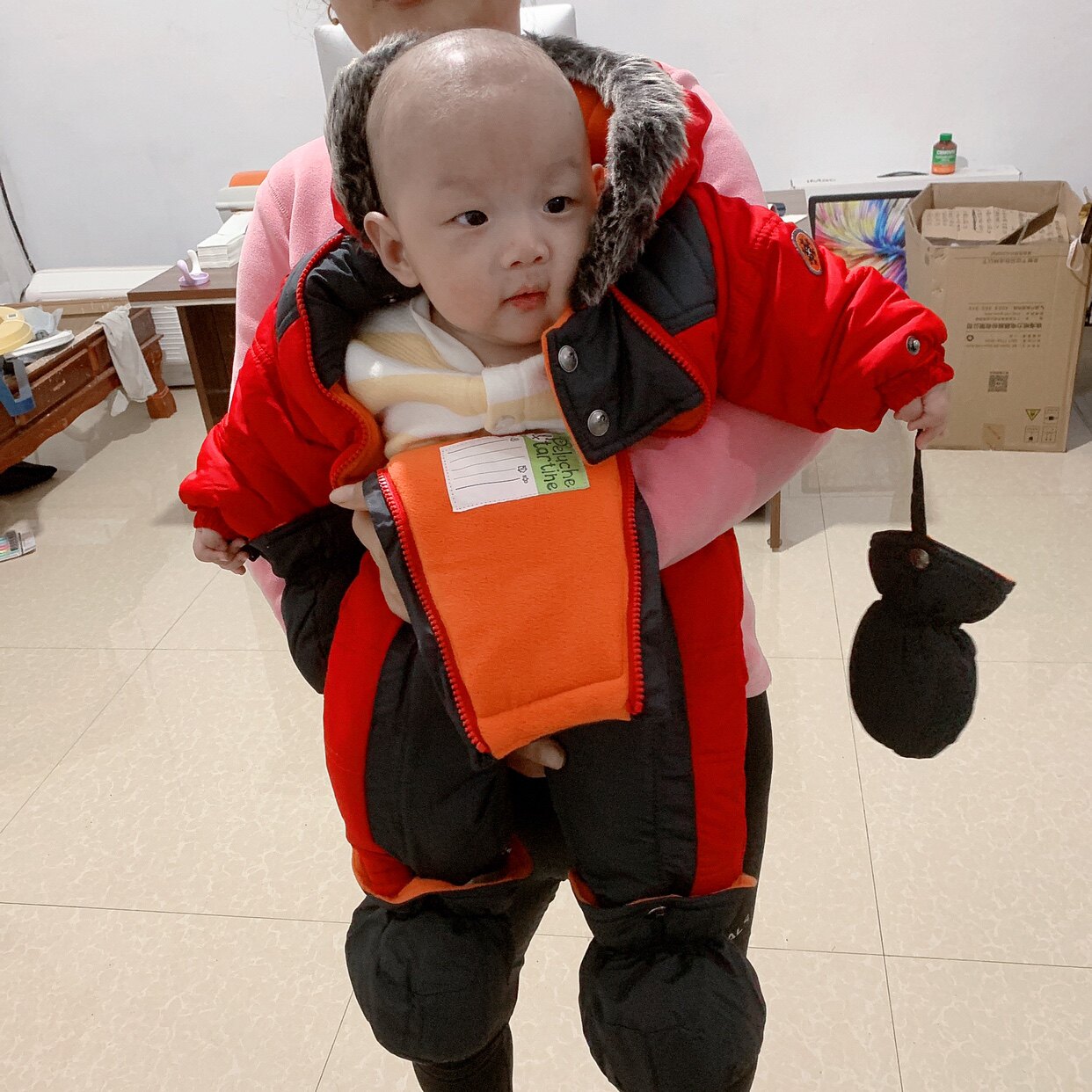 外贸女婴儿童装连体滑雪服加拿大原单户外防水雨雪防寒棉服连身衣