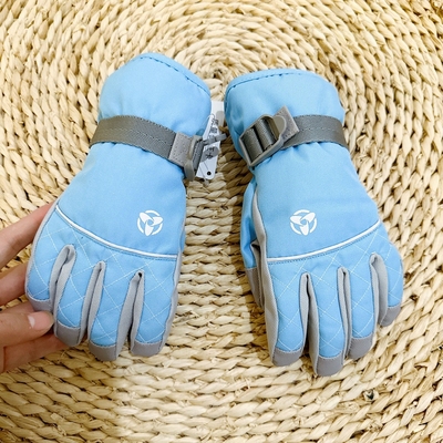特价3-14岁儿童滑雪保暖手套冬季加厚绒玩雪防水男女孩棉闷子五指