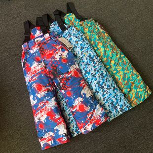 冬季儿童背带滑雪裤保暖小中大童装棉裤加厚防风防水单双板男女童