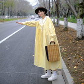 连衣裙长袍子裙秋季 十月雪 日系全棉长袖 显瘦甜美女森系文艺裙