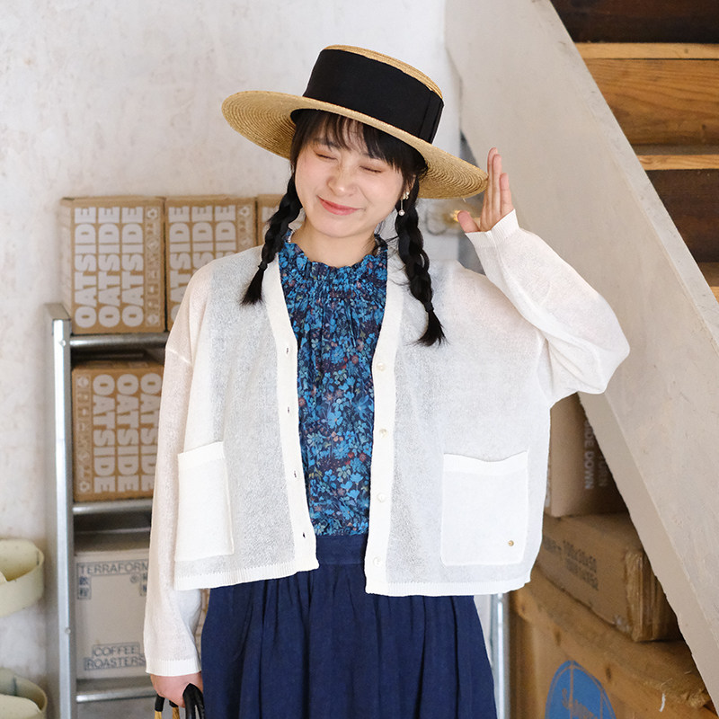 十月雪【两色针织】春夏亚麻棉防晒小开衫上衣女透气轻薄款空调衫