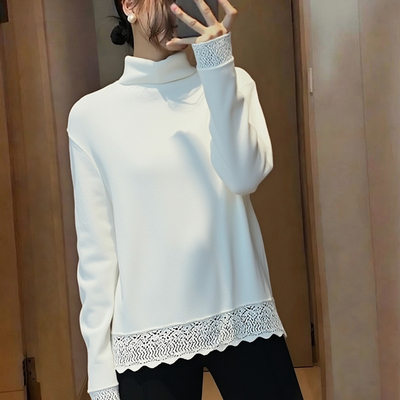 【赠送运费险】蕾丝花边高领上衣