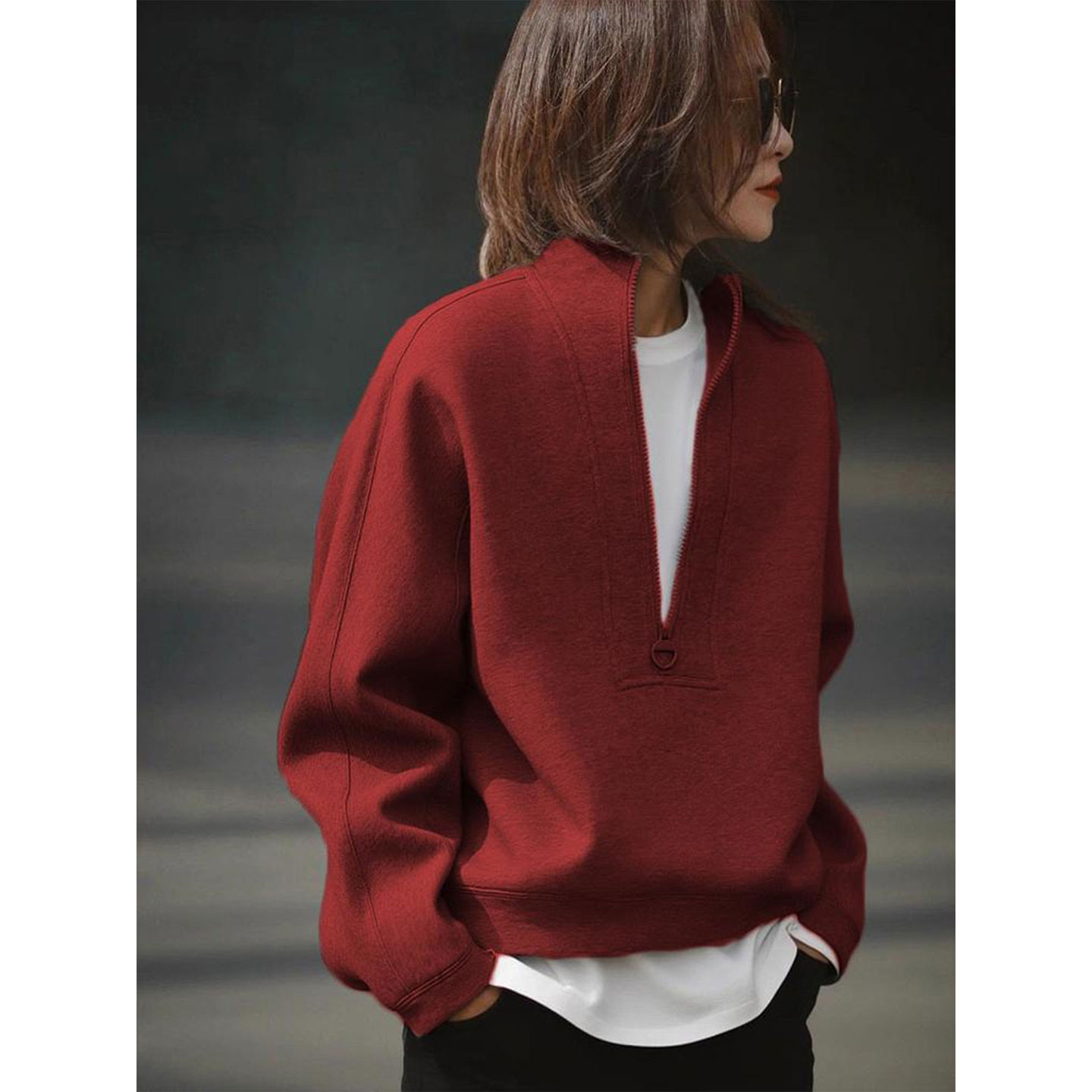 【赠送运费险】高级感高领卫衣女