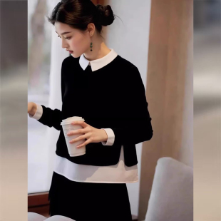 假两件丝绒上衣女2026秋新款 休闲单穿衬衣 高级感轻奢独特超好看