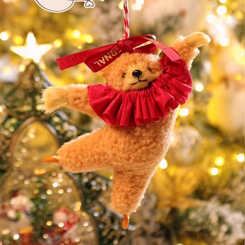 波士顿芭蕾旋转小熊车挂会跳舞的小熊汽车装饰后视镜挂件可爱手工