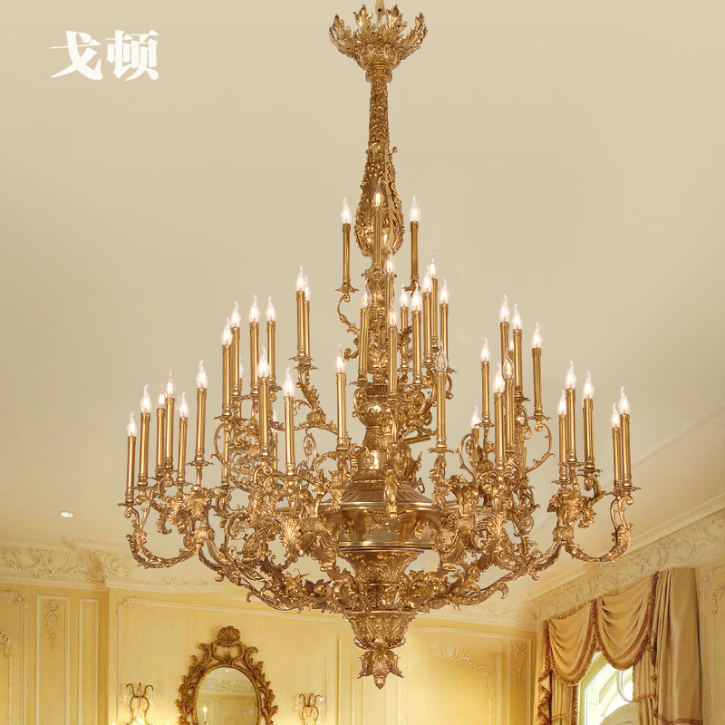 脱腊客厅挑空挑空吊灯法式全铜