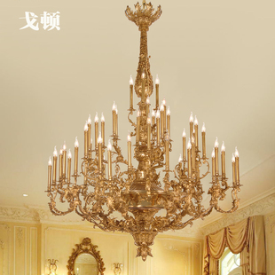 戈顿灯饰法式 复古别墅工程纯铜挑空客厅 脱蜡全铜吊灯奢华高端欧式