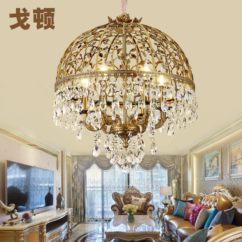 戈顿灯饰意大利风全铜水晶吊灯法式田园灯客厅卧室餐厅书房地中海
