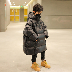 童装男童冬装洋气羽绒服外套2023新款儿童时髦加厚冬季中长款潮牌
