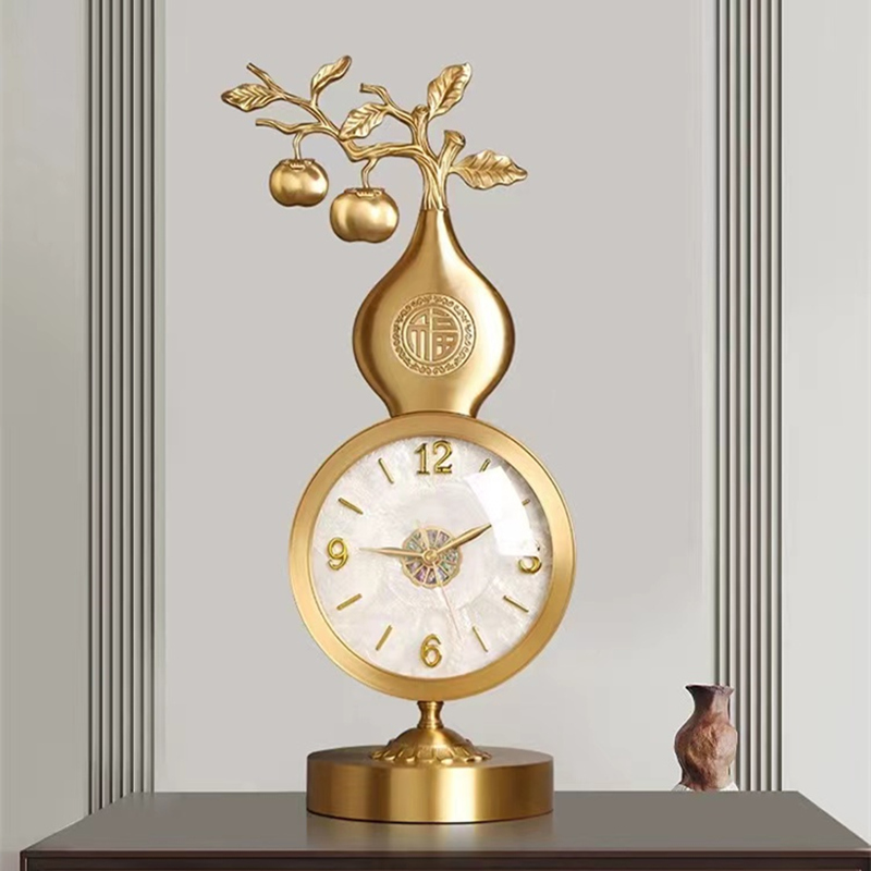 黄铜座钟摆件玄关轻奢客厅桌面