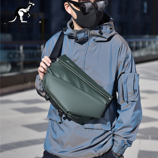 包邮 潮流胸包男 差包包 胸前机车小背包韩版 彬澳袋鼠防水斜挎包男士