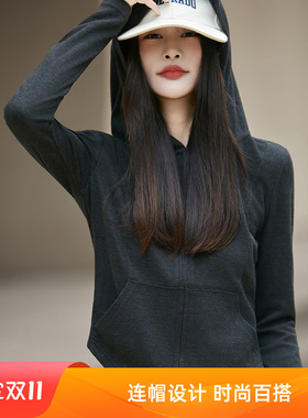 小个子女辣妹风连帽拉链针织开衫外套针织衫上衣白色长袖短款上衣