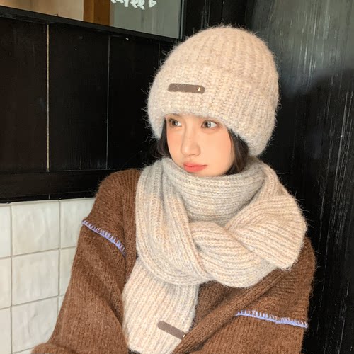 帽子女堆堆帽秋冬针织毛线帽