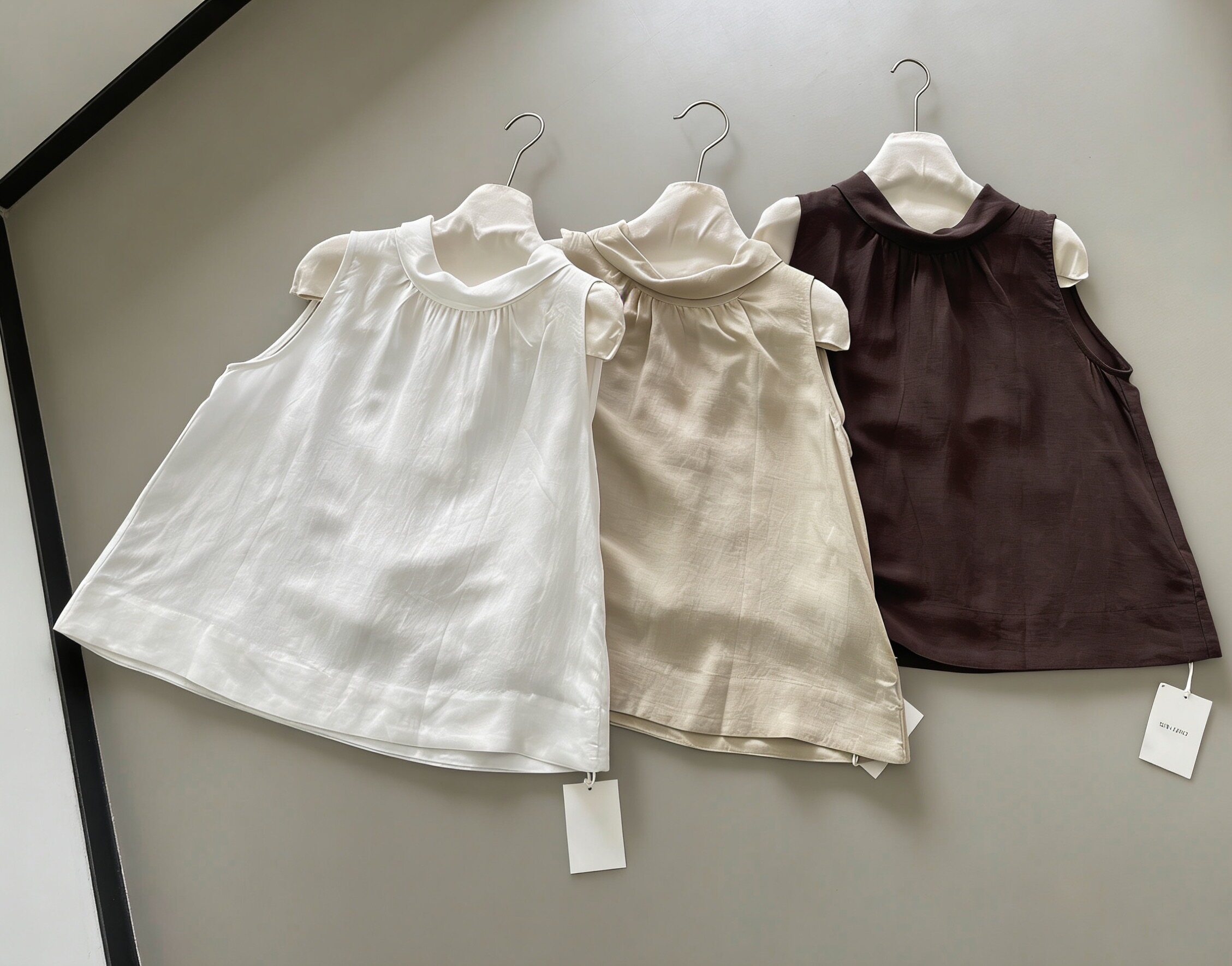 高级感苎麻挂脖衬衫女夏季新款遮肚子显瘦独特前后两穿背心上衣薄