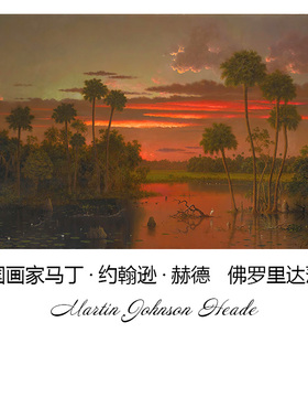 佛罗里达落日美国风景油画装饰画