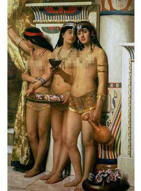 法老的使女 John Collier英国人物体油画 玄关走廊书房装饰画芯心