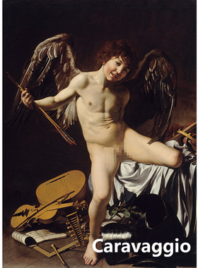 胜利者丘比特 Caravaggio意大利巴洛克人物油画欧式书房装饰画芯