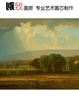 特拉华山谷丰收美景 George Inness风景油画 客厅玄关装饰画超清