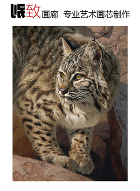 谨慎的一步 Greg Beecham美国动物油画 客厅玄关走廊别墅装饰画芯