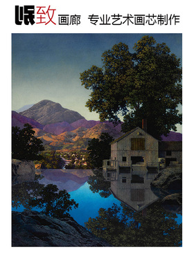 水池 Maxfield Parrish美国现代艺术插画 玄关书房卧室走廊装饰画