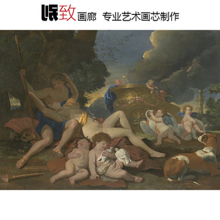 Poussin法國古典主義人物油畫裝 飾畫芯 Nicolas 維納斯和阿多尼斯