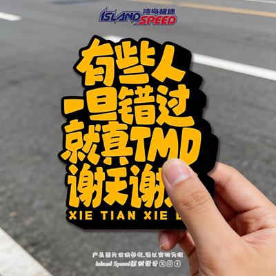 有些人一旦错过就TMD谢天谢地文字反光磁吸车贴潮酷电瓶车防水贴
