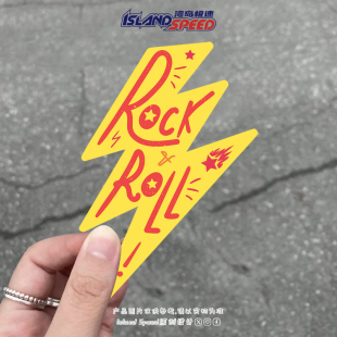 摇滚闪电ROCK汽车贴纸音乐符号个性创意装饰后全车身防水贴画