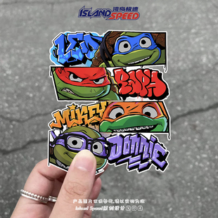 游戏忍者神龟米开朗基罗卡通动漫汽车贴纸划痕遮盖车身贴花