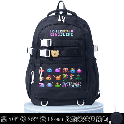 泰拉瑞亚周边 谷子 礼物 史莱姆Terraria 大容量学生双肩书包背包