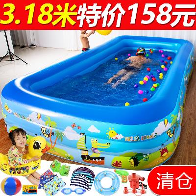 游泳池小孩儿童洗澡家用充气超大号加厚宝宝家庭婴儿气垫成人泳池券后82.36元