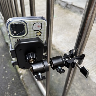 金属蟹钳夹万向云台手机支架延长杆骑行手机架挖机直播大货车支架