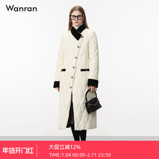 2025冬新款气质通勤大女主简约小香风白鸭绒肌理感压花羽绒服白色