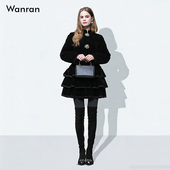 时尚 2025冬季 新款 复古玫瑰刺绣收腰多层荷叶边千金风羽绒服外套女