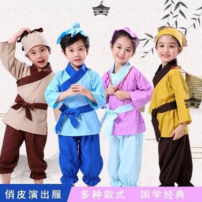 儿童古装小背篓摄影服孔