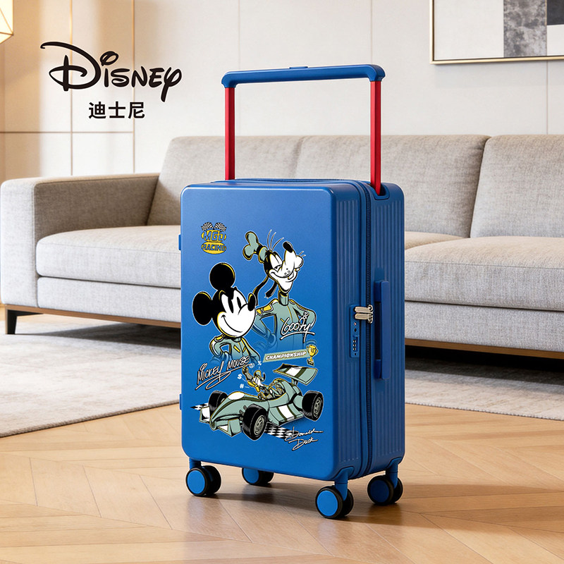 Disney/迪士尼F1赛车卡通宽拉杆密码箱20寸登机旅行箱学生行李箱