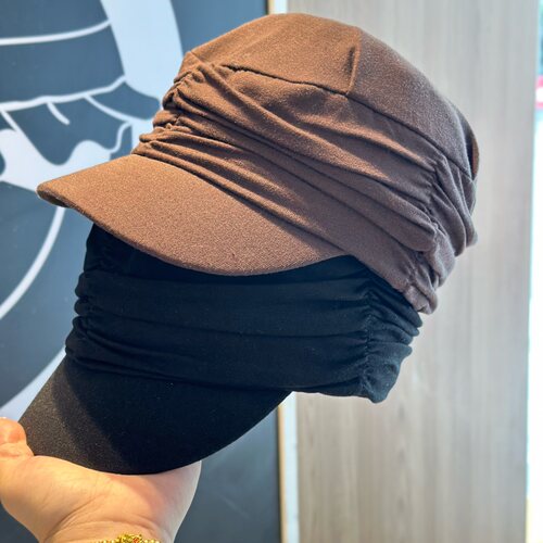 复古褶皱鸭舌帽女春夏透气显脸小