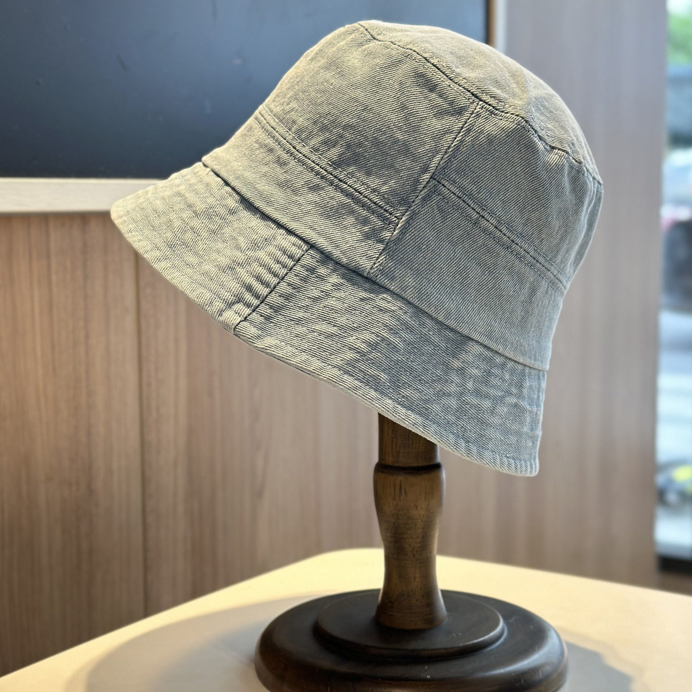 2025年新款复古水洗牛仔渔夫帽子女春秋季简约纯色盆帽显脸小百搭