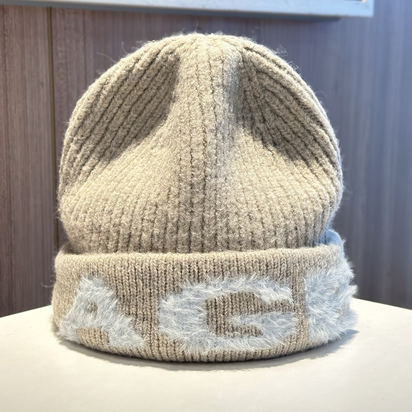 韩版ins字母毛绒针织帽子女